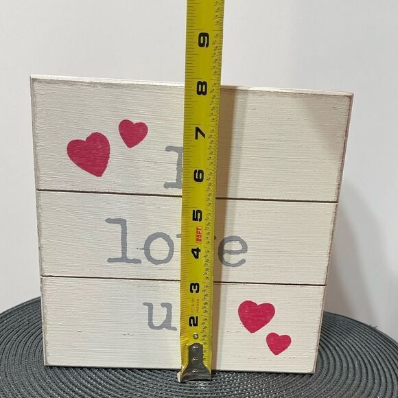 I Love Us Valentines Wooden Sign NWT - Picture 6 of 7